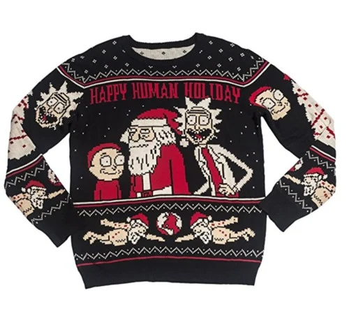 Pull de Noël laid Rick et Morty